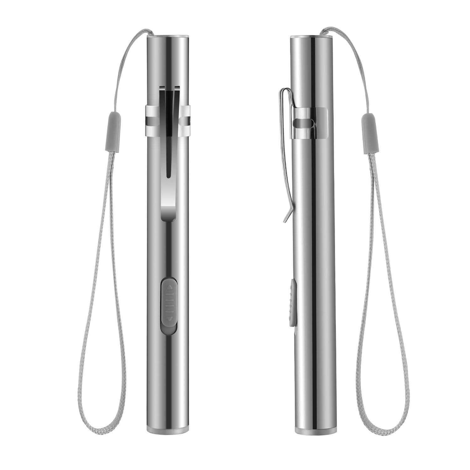 2-Pieces: Stainless Steel Flashlight Repair Water Resistant for Medical Students Outdoor Recreation - Tophatter Daily Deals
