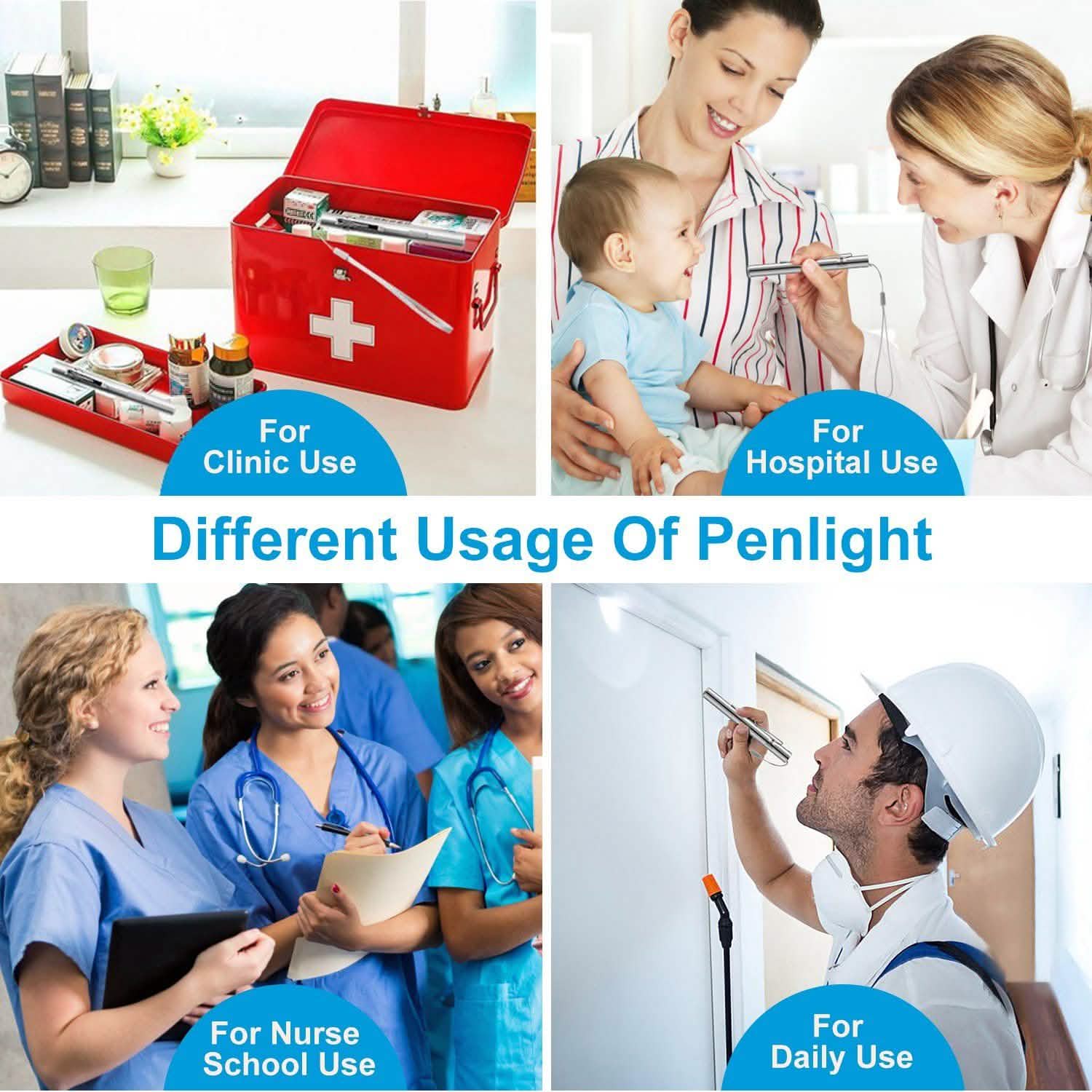 2-Pieces: Stainless Steel Flashlight Repair Water Resistant for Medical Students Outdoor Recreation - Tophatter Daily Deals