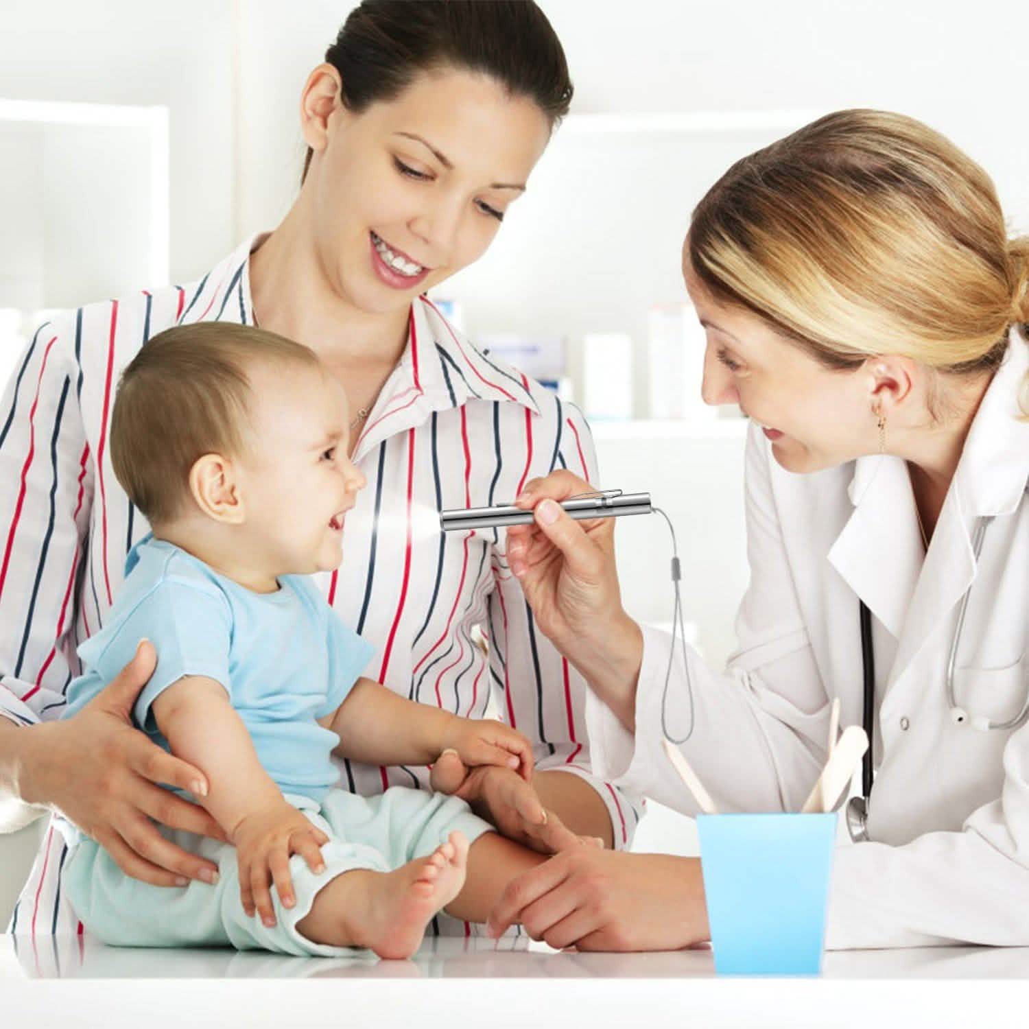 2-Pieces: Stainless Steel Flashlight Repair Water Resistant for Medical Students Outdoor Recreation - Tophatter Daily Deals