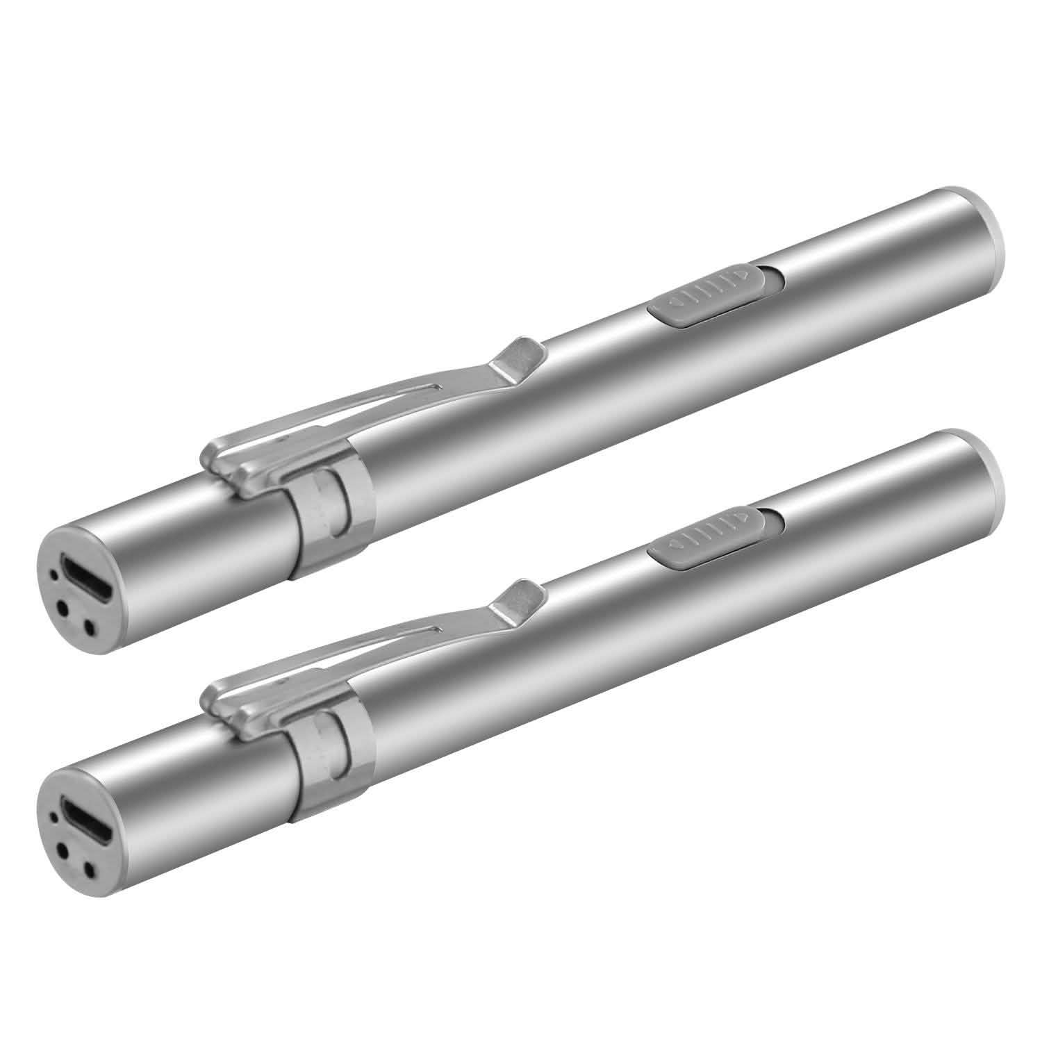 2-Pieces: Stainless Steel Flashlight Repair Water Resistant for Medical Students Outdoor Recreation - Tophatter Daily Deals