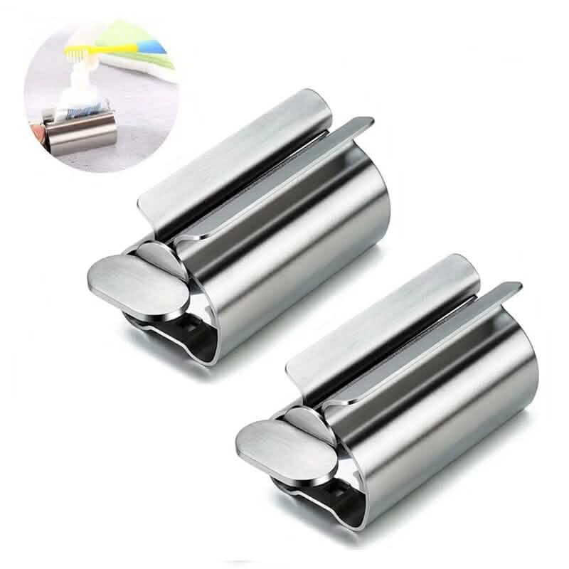 2-Pieces: Stainless Steel Toothpaste Squeezer Bath - Tophatter Daily Deals