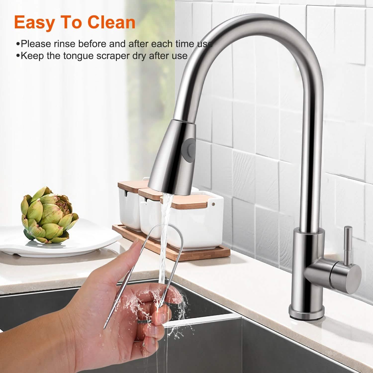 2-Pieces: Tongue Scraper Cleaner Stainless Steel Beauty & Personal Care - Tophatter Daily Deals