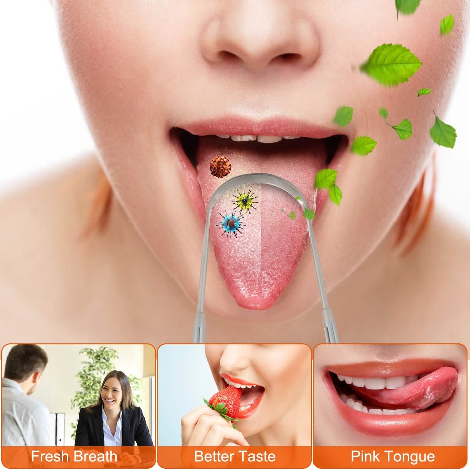 2-Pieces: Tongue Scraper Cleaner Stainless Steel Beauty & Personal Care - Tophatter Daily Deals