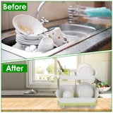 2-Tier Dish Drying Rack Cutlery Drainer Kitchen Storage - Tophatter Daily Deals