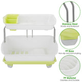 2-Tier Dish Drying Rack Cutlery Drainer Kitchen Storage - Tophatter Daily Deals