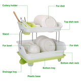 2-Tier Dish Drying Rack Cutlery Drainer Kitchen Storage - Tophatter Daily Deals