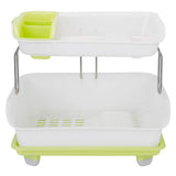 2-Tier Dish Drying Rack Cutlery Drainer Kitchen Storage - Tophatter Daily Deals
