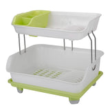 2-Tier Dish Drying Rack Cutlery Drainer Kitchen Storage - Tophatter Daily Deals