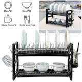 2-Tier Dish Drying Rack Drainboard Set Kitchen Storage - Tophatter Daily Deals