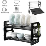 2-Tier Dish Drying Rack Drainboard Set Kitchen Storage - Tophatter Daily Deals