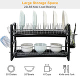 2-Tier Dish Drying Rack Drainboard Set Kitchen Storage - Tophatter Daily Deals