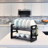 2-Tier Dish Drying Rack Drainboard Set Kitchen Storage - Tophatter Daily Deals