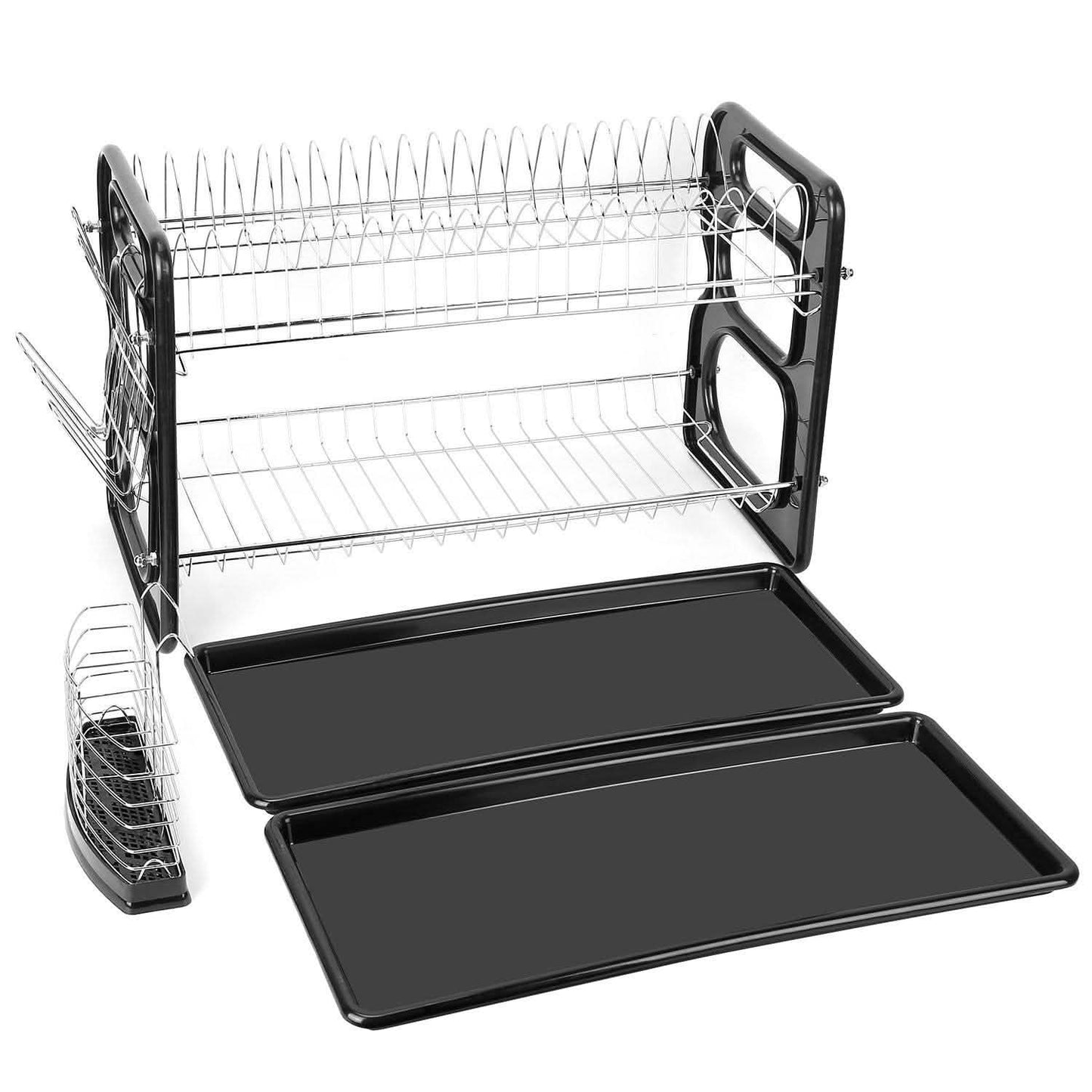 2-Tier Dish Drying Rack Drainboard Set Kitchen Storage - Tophatter Daily Deals
