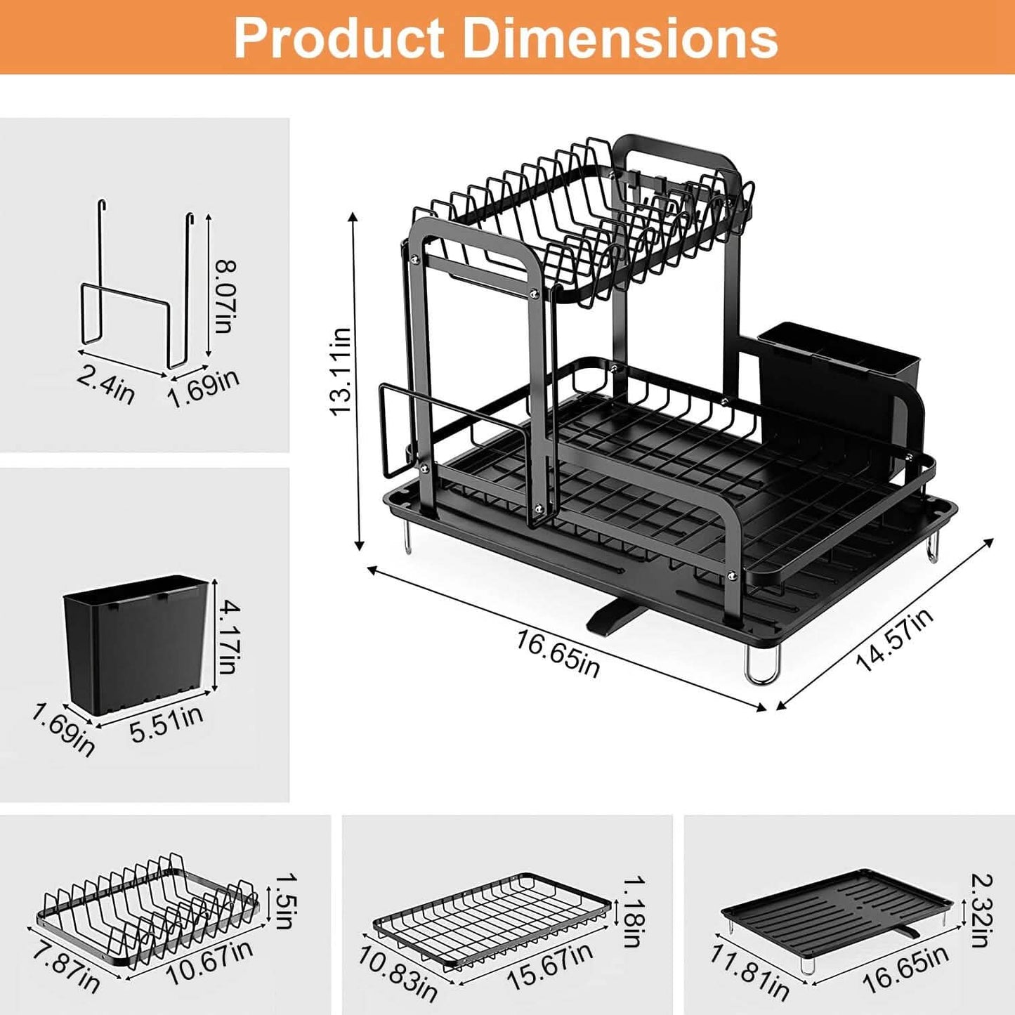 2-Tier Dish Drying Rack Kitchen Storage - Tophatter Daily Deals