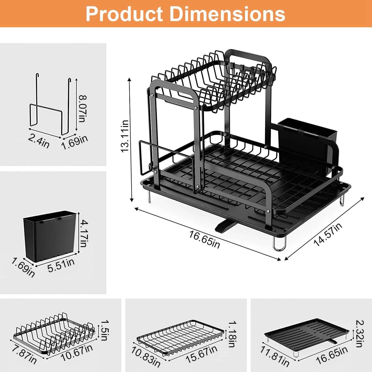 2-Tier Dish Drying Rack Kitchen Storage - Tophatter Daily Deals