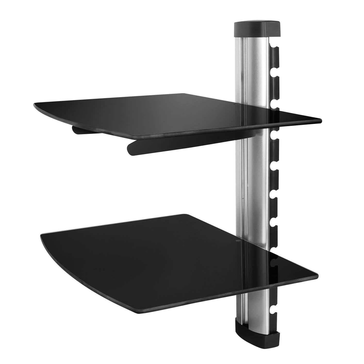 2 Tier Dual Glass Shelf Wall Mount TV & Video - Tophatter Daily Deals
