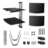 2 Tier Dual Glass Shelf Wall Mount TV & Video - Tophatter Daily Deals