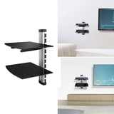 2 Tier Dual Glass Shelf Wall Mount TV & Video - Tophatter Daily Deals