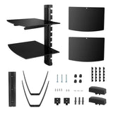 2 Tier Dual Glass Shelf Wall Mount TV & Video - Tophatter Daily Deals