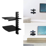 2 Tier Dual Glass Shelf Wall Mount TV & Video - Tophatter Daily Deals