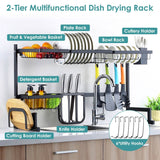 2-Tier Over the Sink Dish Drying Rack Kitchen Storage - Tophatter Daily Deals