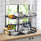 2-Tier Over the Sink Dish Drying Rack Kitchen Storage - Tophatter Daily Deals