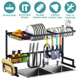2-Tier Over the Sink Dish Drying Rack Kitchen Storage - Tophatter Daily Deals