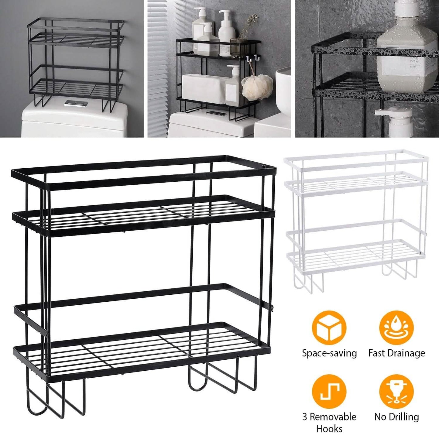 2-Tier Over the Toilet Storage Shelf Rack Bath - Tophatter Daily Deals