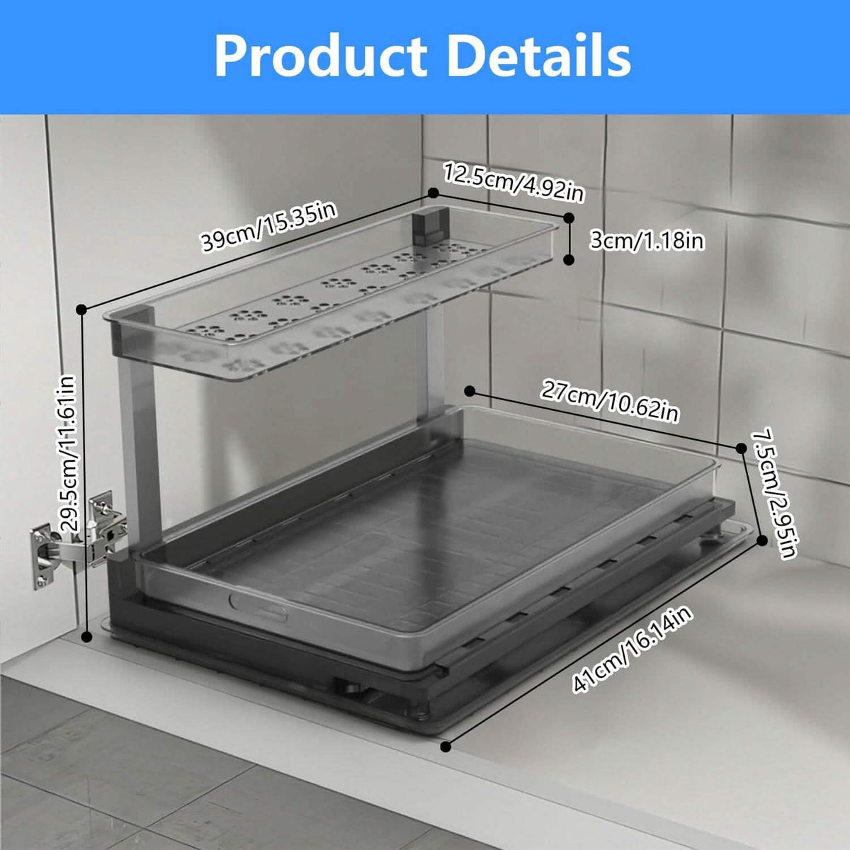 2-Tier Pull Out Under Sink Organizer Kitchen Storage - Tophatter Daily Deals