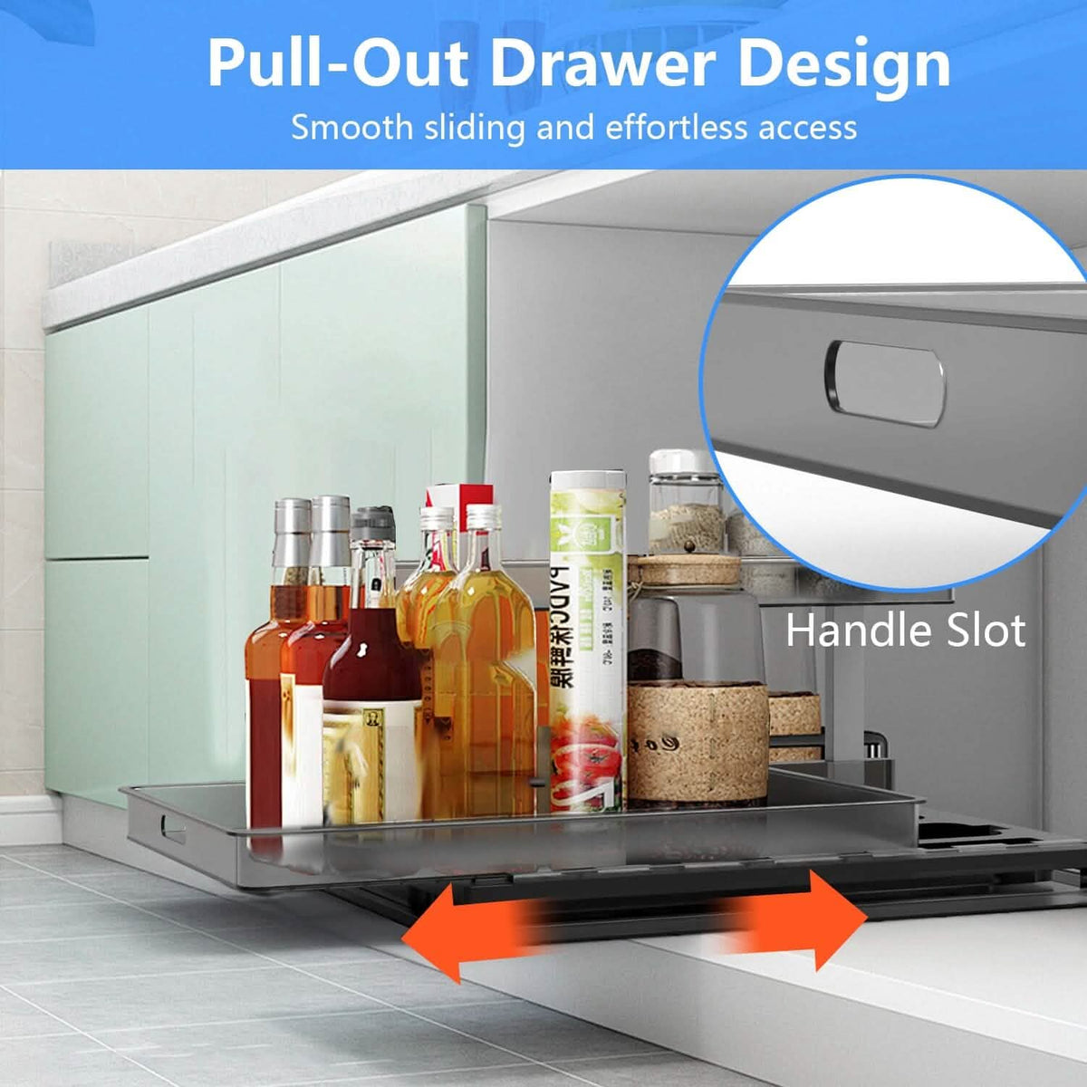 2-Tier Pull Out Under Sink Organizer Kitchen Storage - Tophatter Daily Deals