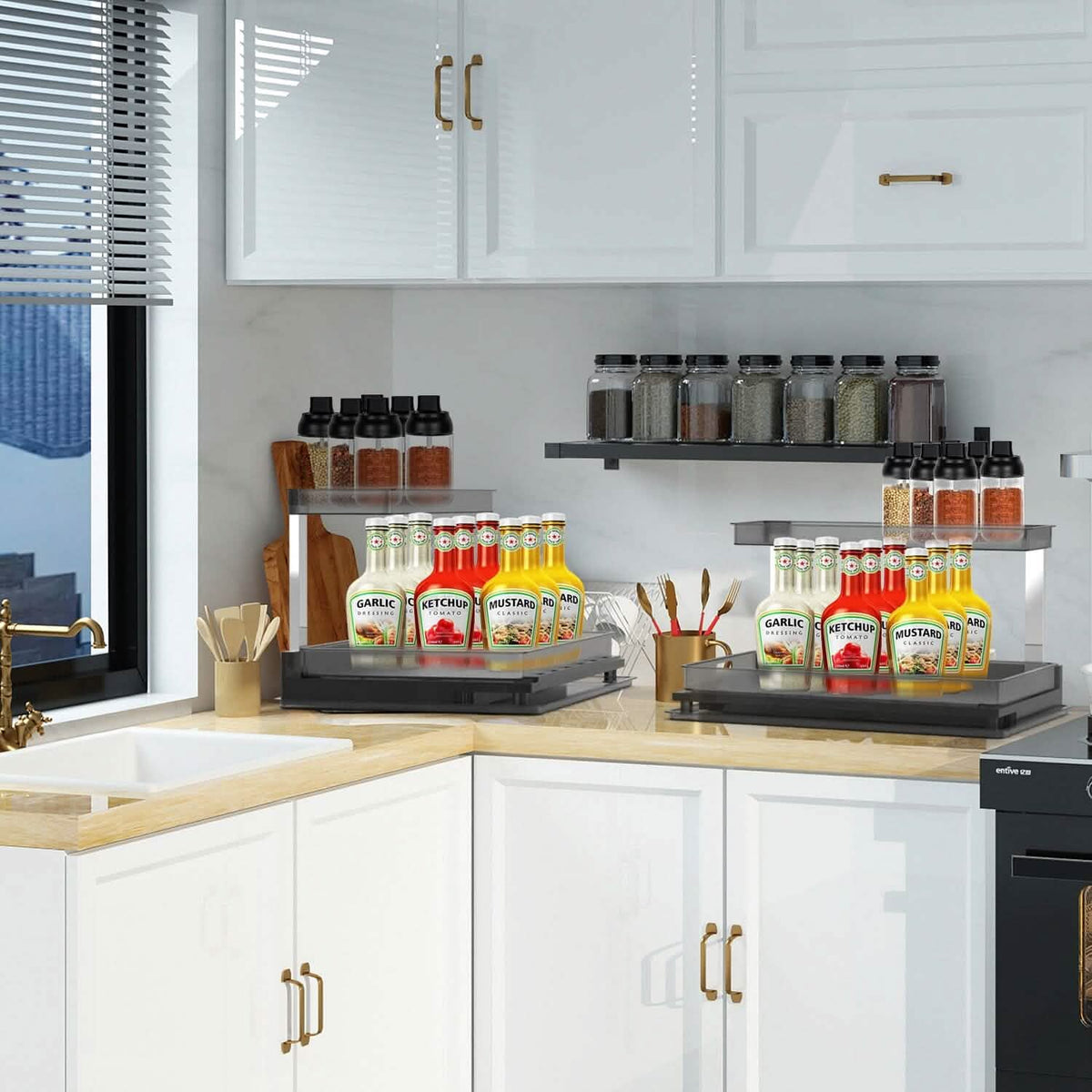 2-Tier Pull Out Under Sink Organizer Kitchen Storage - Tophatter Daily Deals