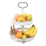 2-Tier Serving Tray Round Farmhouse Kitchen Kitchen Storage - Tophatter Daily Deals