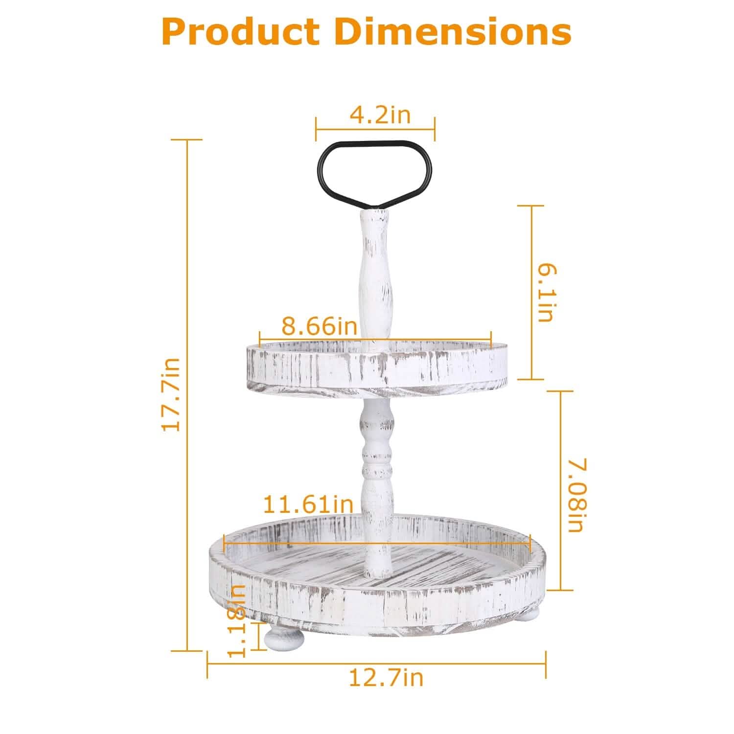 2-Tier Serving Tray Round Farmhouse Kitchen Kitchen Storage - Tophatter Daily Deals