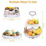 2-Tier Serving Tray Round Farmhouse Kitchen Kitchen Storage - Tophatter Daily Deals