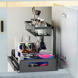 2-Tier Under Sink Organizer Pull Out Basket Storage Kitchen Storage - Tophatter Daily Deals