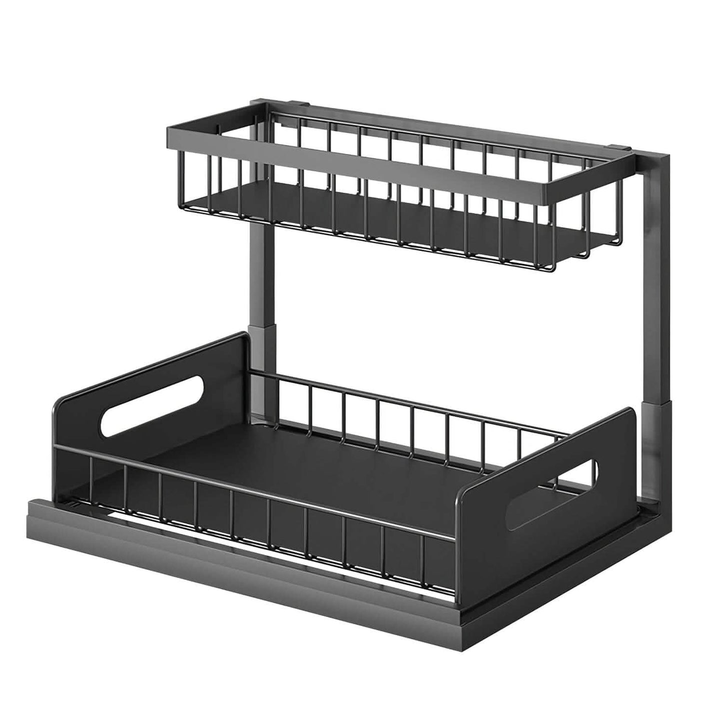 2-Tier Under Sink Organizer Pull Out Basket Storage Kitchen Storage - Tophatter Daily Deals