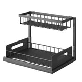 2-Tier Under Sink Organizer Pull Out Basket Storage Kitchen Storage - Tophatter Daily Deals