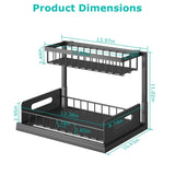 2-Tier Under Sink Organizer Pull Out Basket Storage Kitchen Storage - Tophatter Daily Deals
