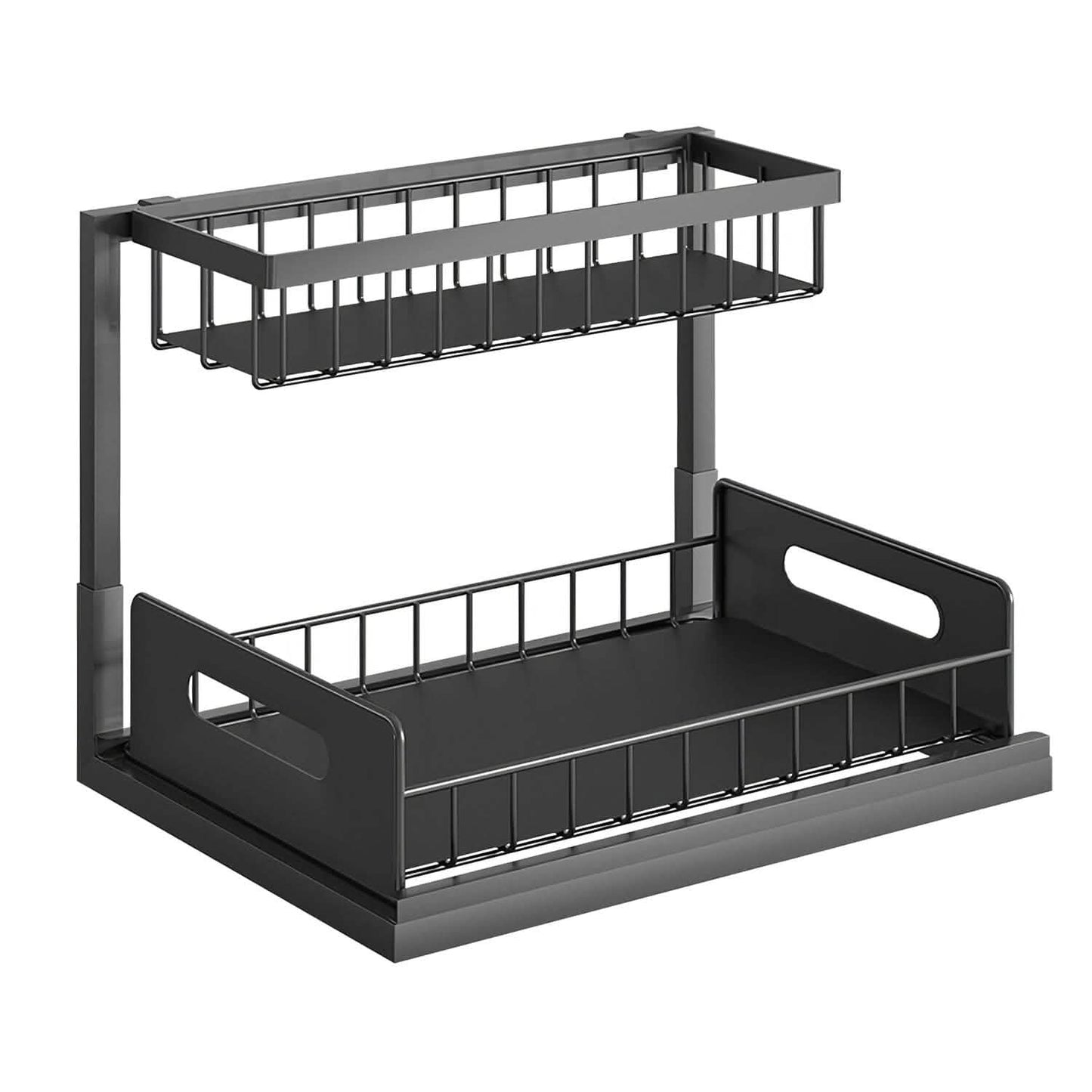 2-Tier Under Sink Organizer Pull Out Basket Storage Kitchen Storage - Tophatter Daily Deals