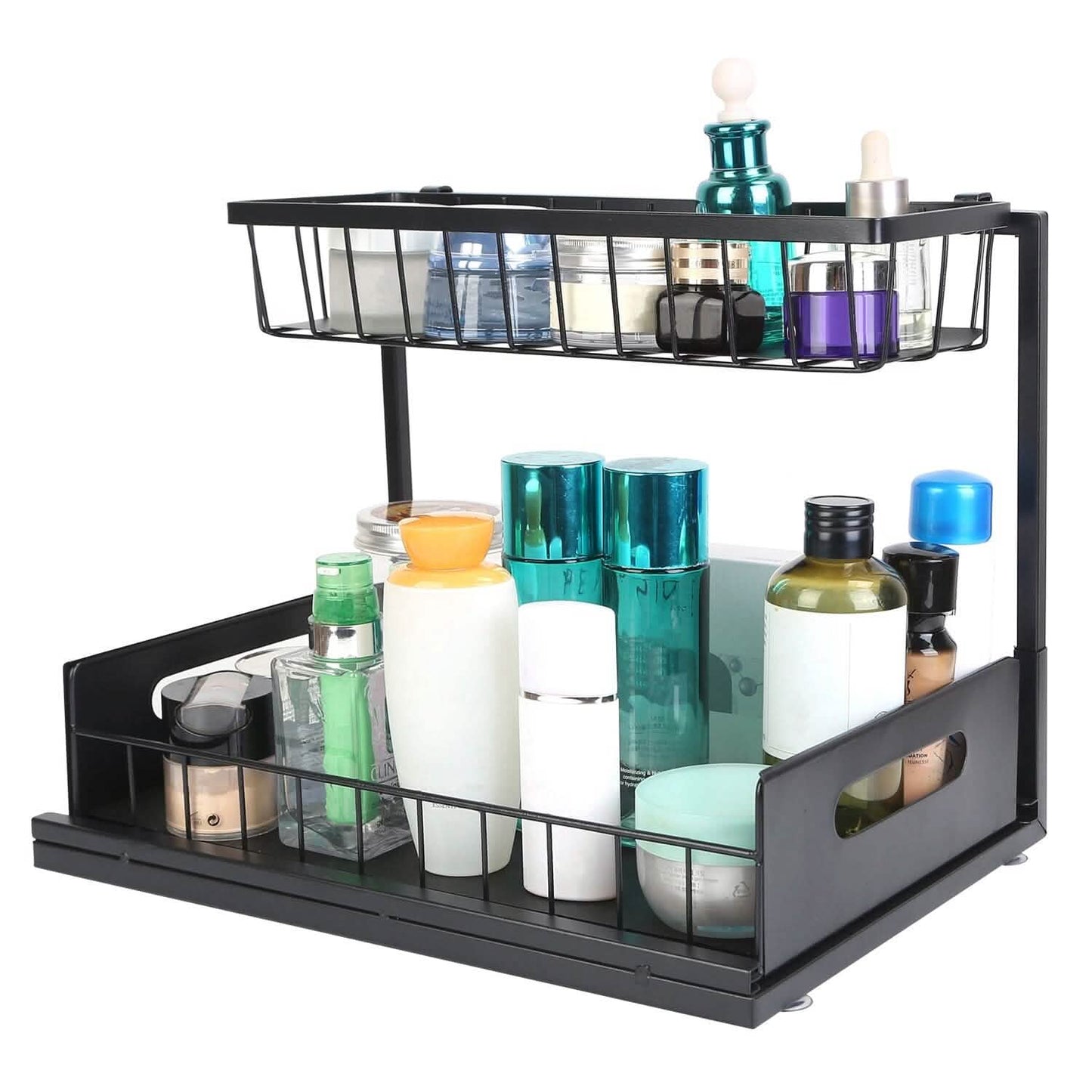 2-Tier Under Sink Organizer Pull Out Basket Storage Kitchen Storage - Tophatter Daily Deals