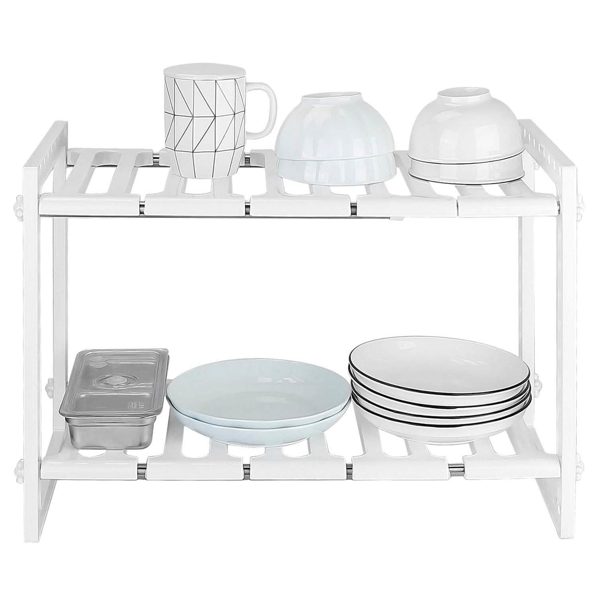 2-Tier Under Sink Organizer Retractable Space Saving Storage Kitchen Storage - Tophatter Daily Deals