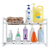 2-Tier Under Sink Organizer Retractable Space Saving Storage Kitchen Storage - Tophatter Daily Deals