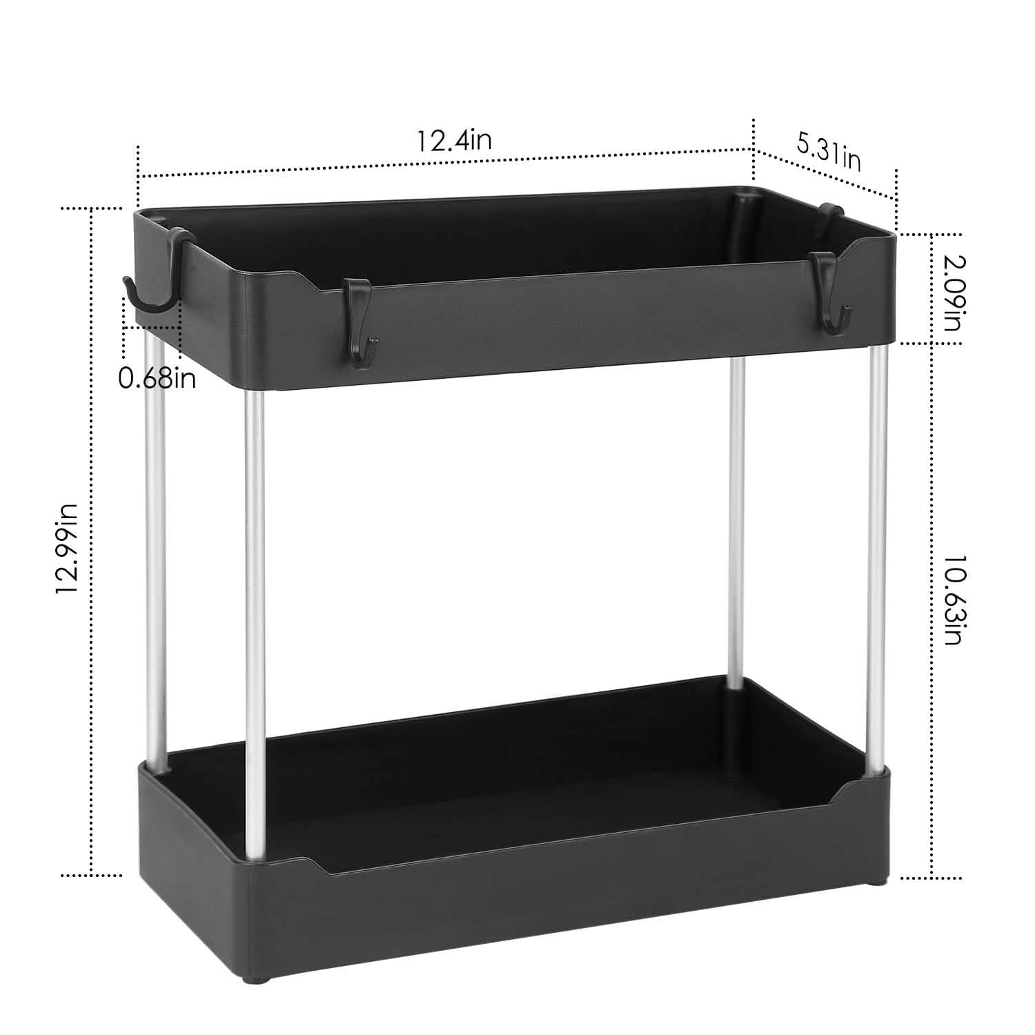 2-Tier Under Sink Shelf Organizer Storage & Organization - Tophatter Daily Deals