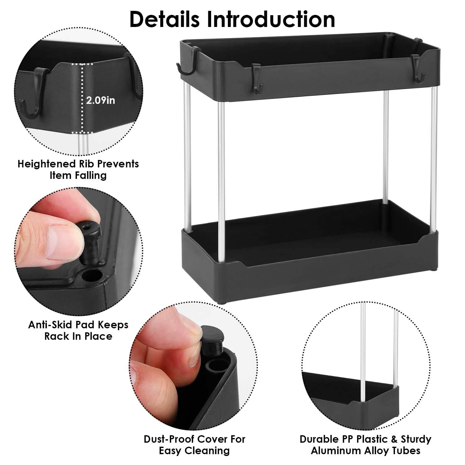 2-Tier Under Sink Shelf Organizer Storage & Organization - Tophatter Daily Deals