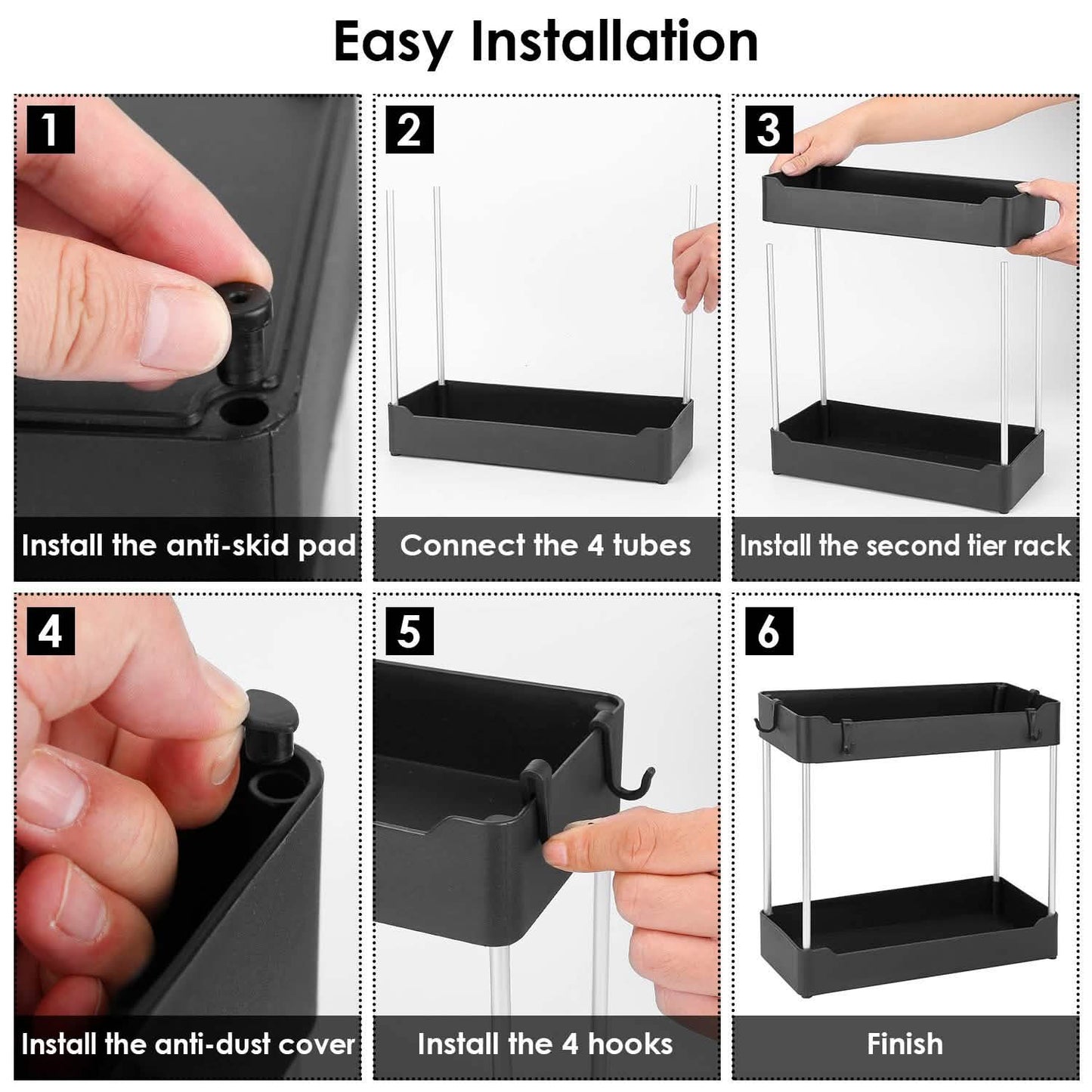 2-Tier Under Sink Shelf Organizer Storage & Organization - Tophatter Daily Deals