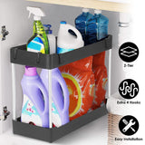 2-Tier Under Sink Shelf Organizer Storage & Organization - Tophatter Daily Deals
