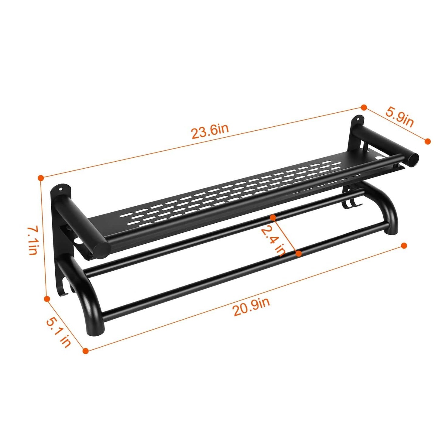 2-Tier Wall Mounted Towel Rack Bath - Tophatter Daily Deals