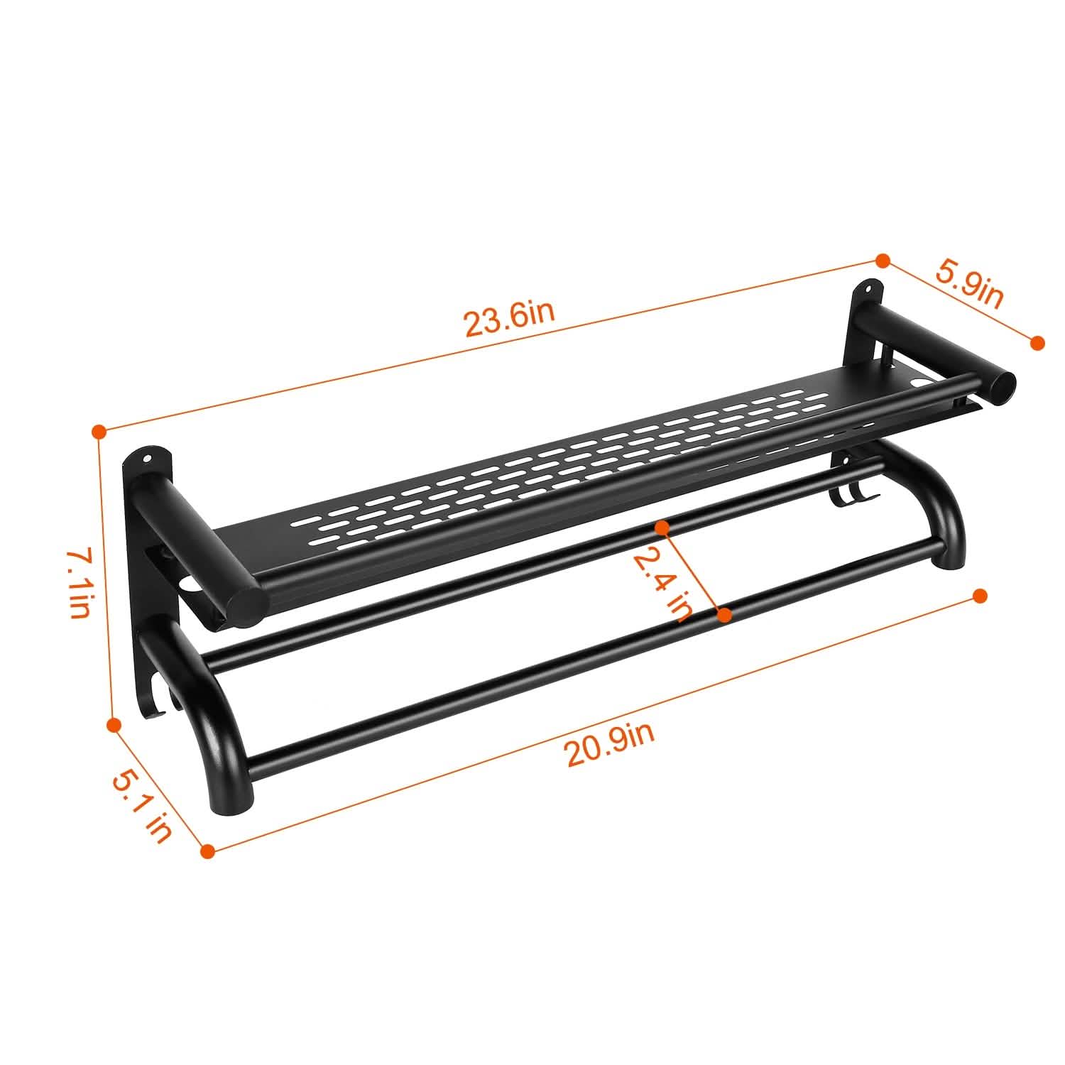 2-Tier Wall Mounted Towel Rack Bath - Tophatter Daily Deals