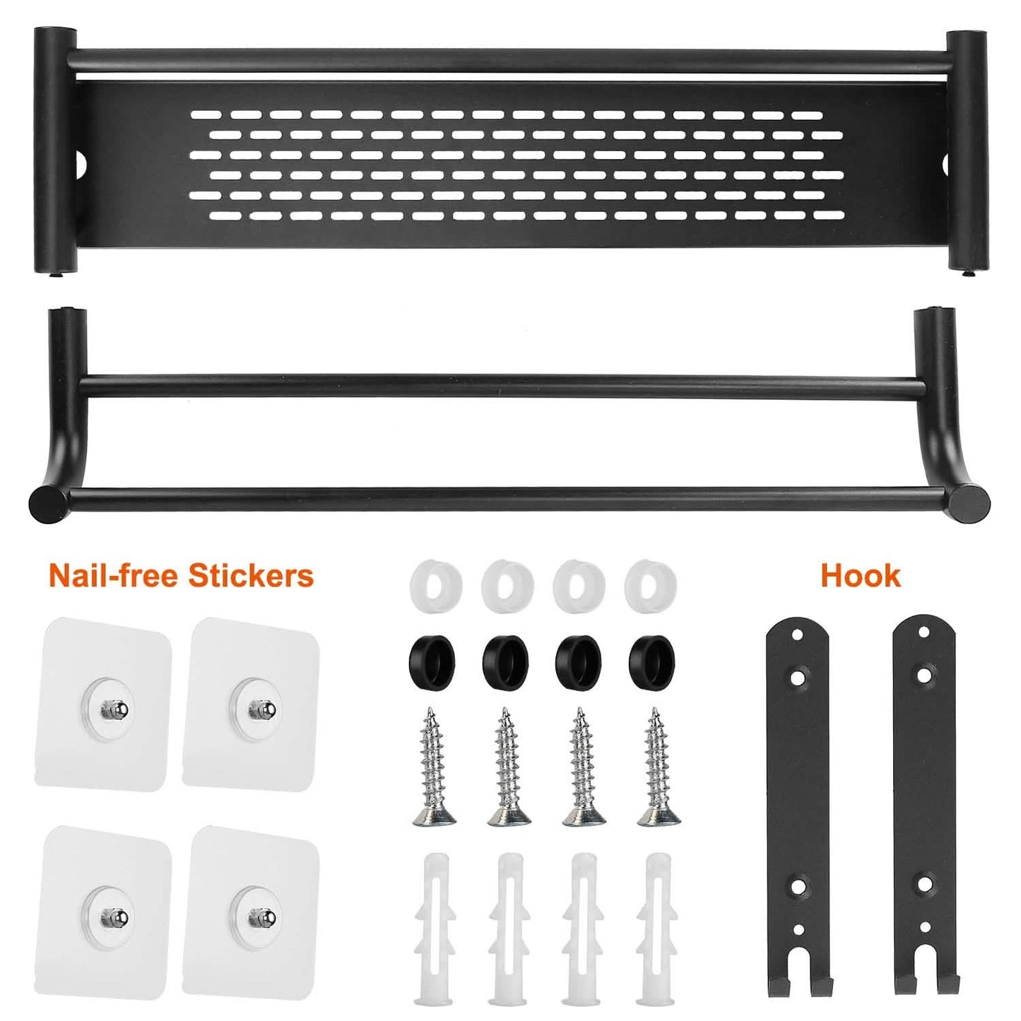 2-Tier Wall Mounted Towel Rack Bath - Tophatter Daily Deals
