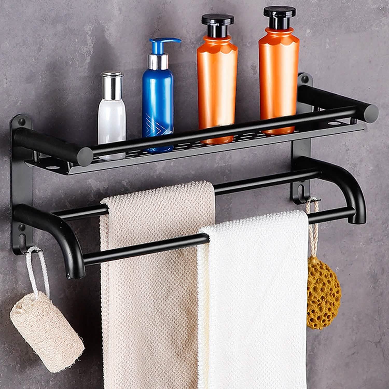 2-Tier Wall Mounted Towel Rack Bath - Tophatter Daily Deals
